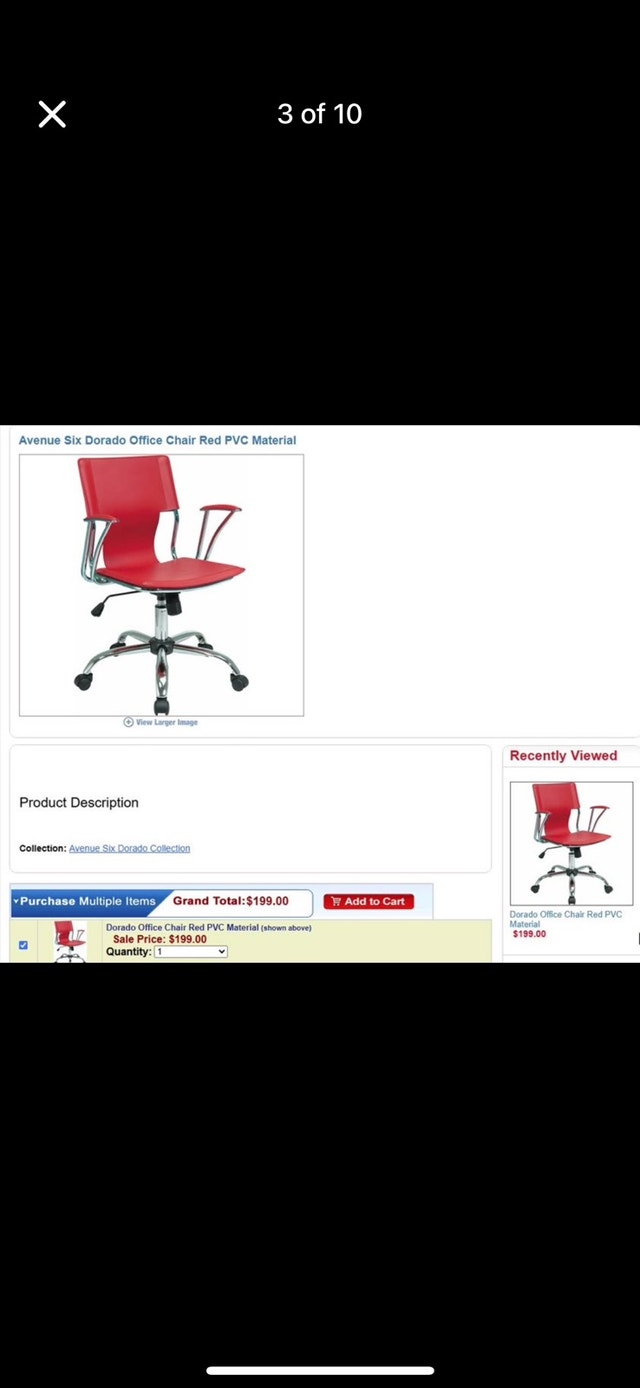 Avenue Six Dorado Trendy Red Wayfair Office Chair - photo 3