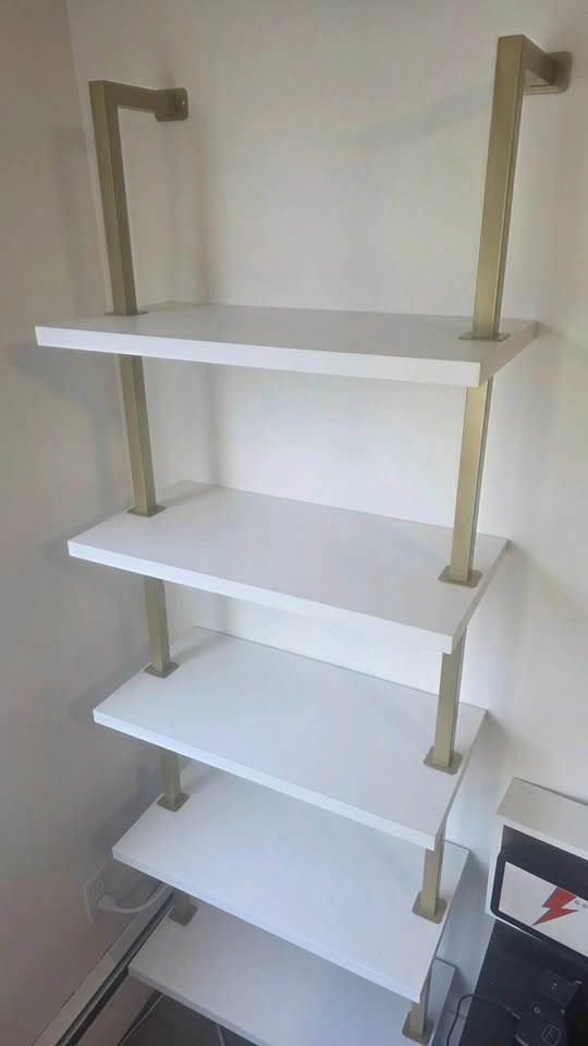 Nathan James Theo 5-Shelf Ladder Bookshelf – White & Gold - photo 4