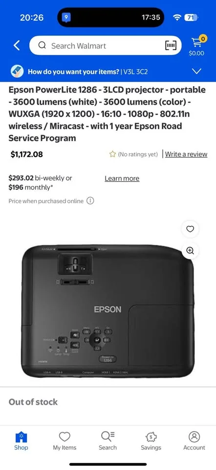 PowerLite 1286 Projector Wireless WUXGA 3LCD image indicator(6)