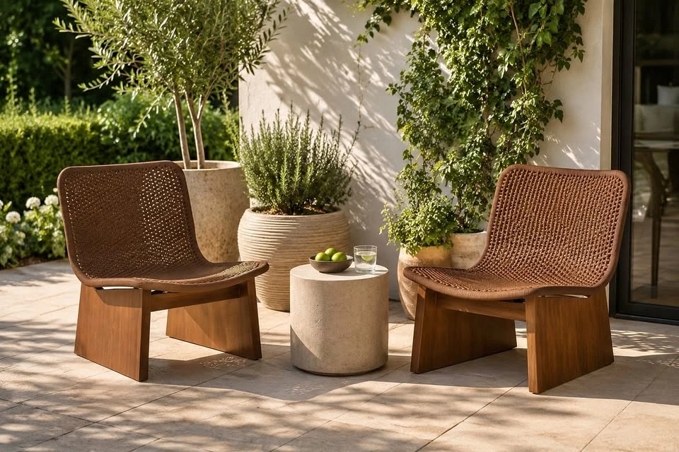 🌿 BNIB Moe's Savanna Outdoor Teak Accent Chairs – Set of 2 🌿
