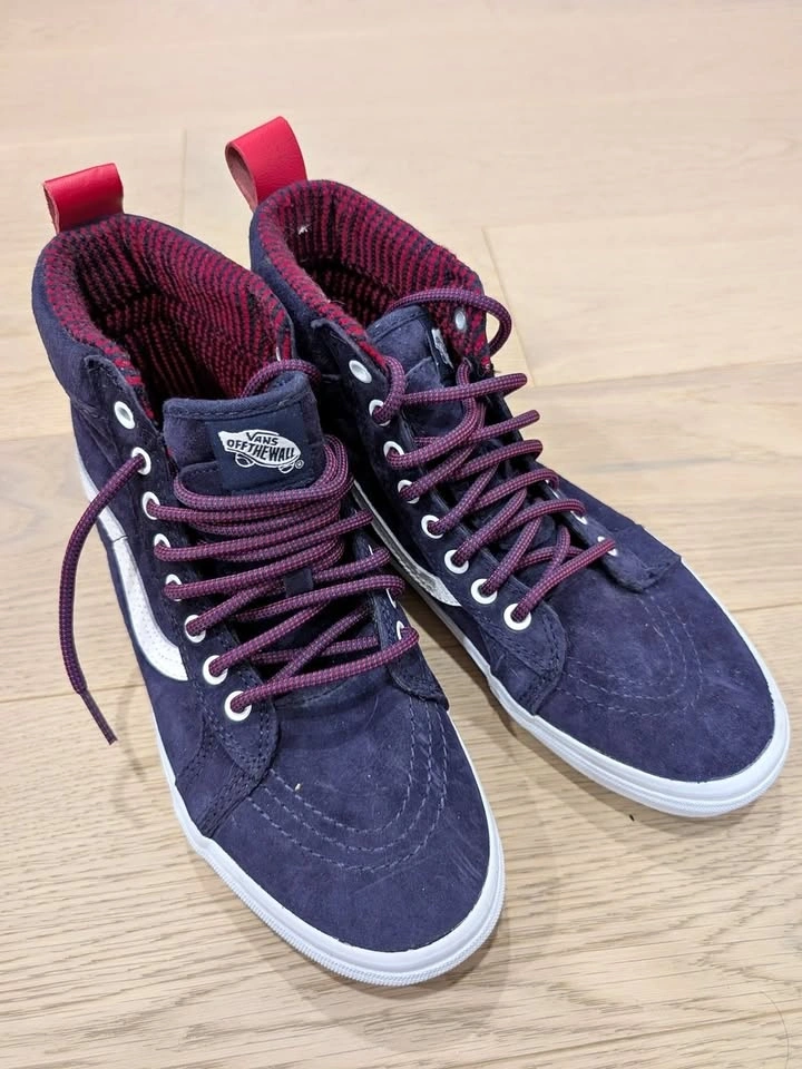 Vans High-Top Suede Sneakers Navy/Burgundy (Men 8/Women 9.5)