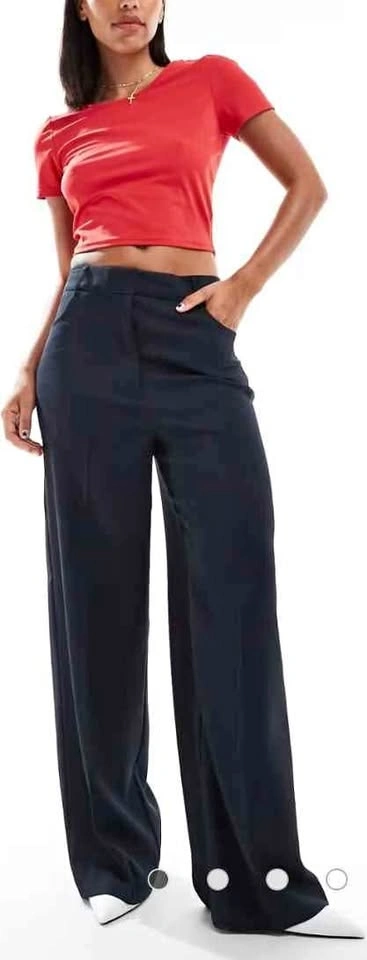 ASOS textured tailored pants in navy