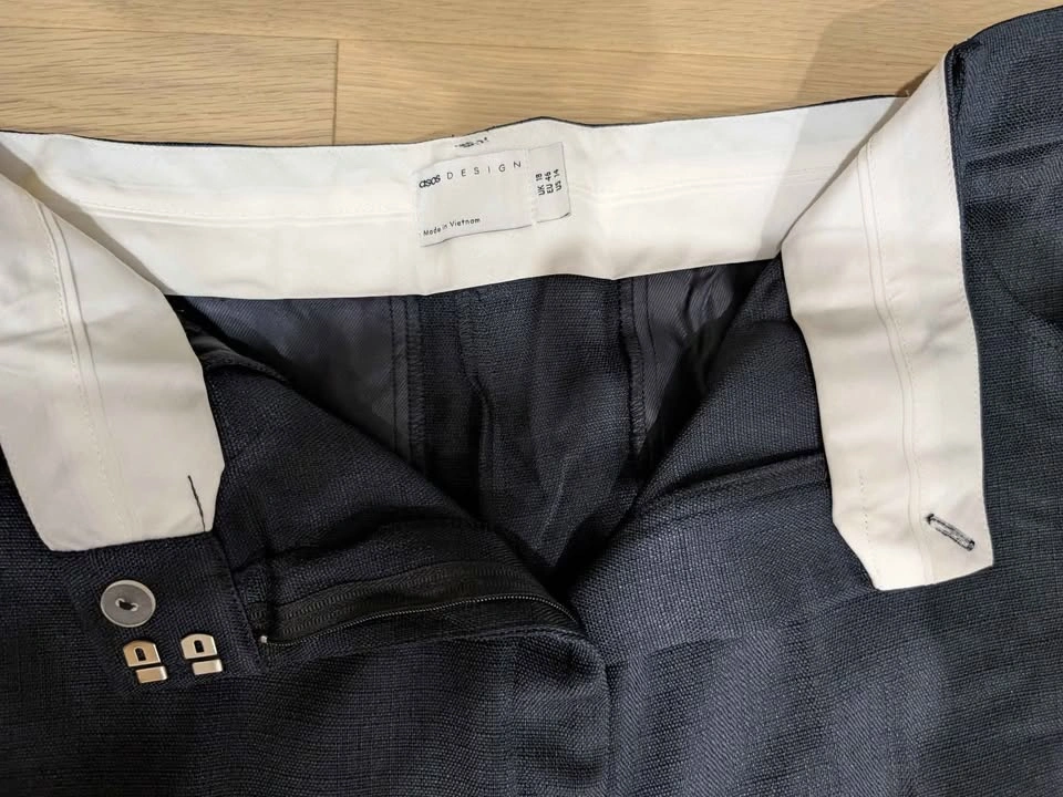 ASOS textured tailored pants in navy - photo 5