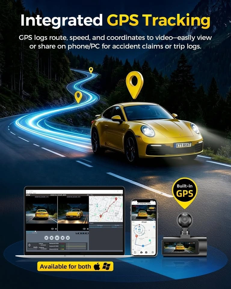 4K Dual Dash Cam Front and Rear – STARVIS 2, WiFi6, GPS - photo 5