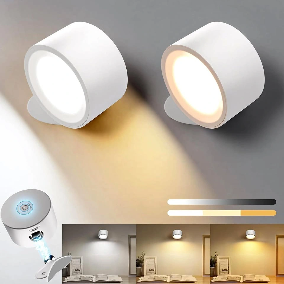 Battery Operated Magnetic LED Wall Sconces – 3 Colour Temps, Dim