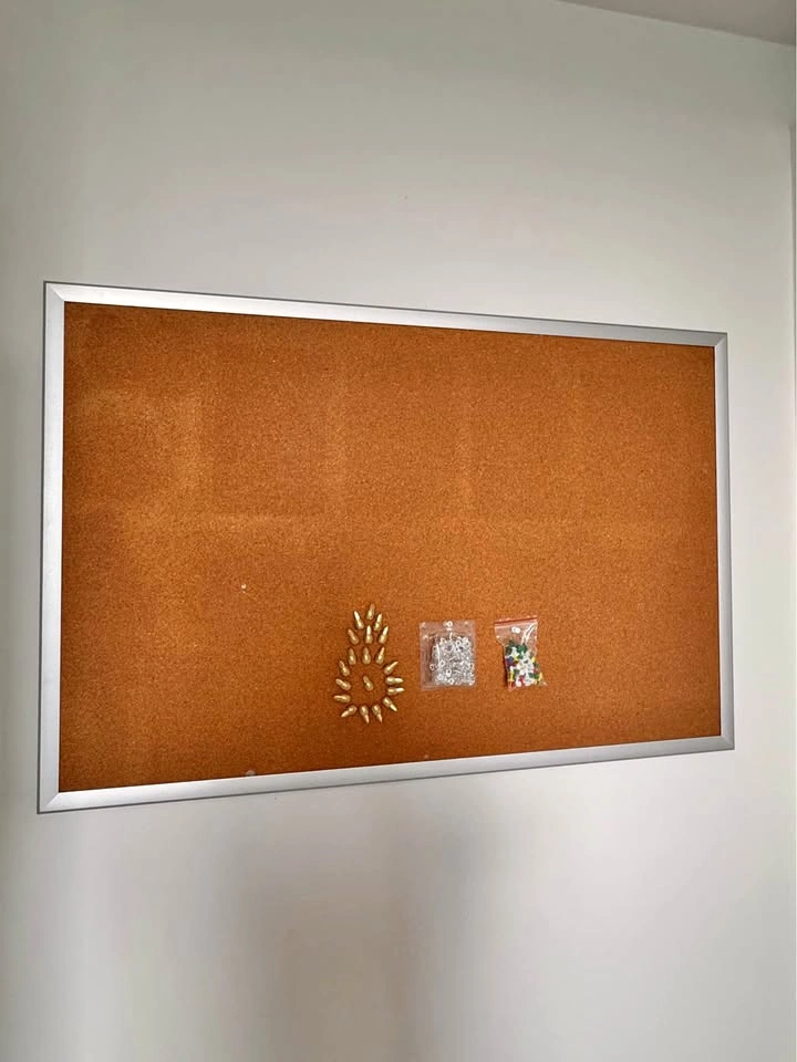 Cork Board Pinboard with Push Pins 36”x24”