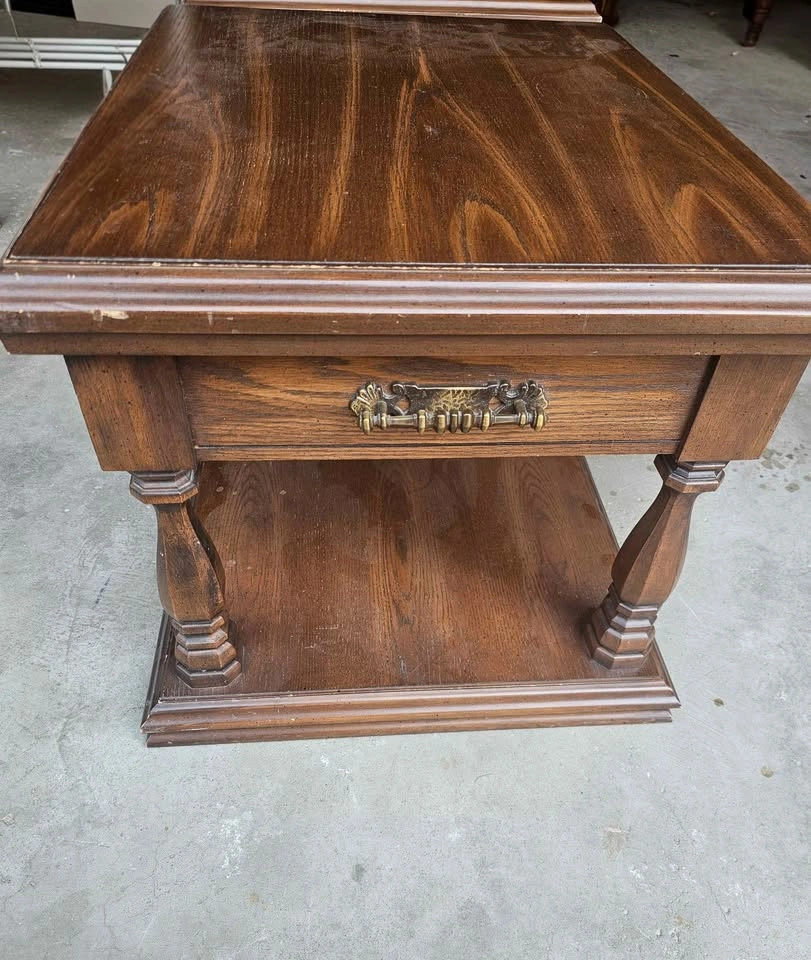 Pair (2) of Vintage Solid Wood End Tables – As Is - photo 4