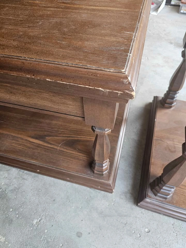 Pair (2) of Vintage Solid Wood End Tables – As Is - photo 5