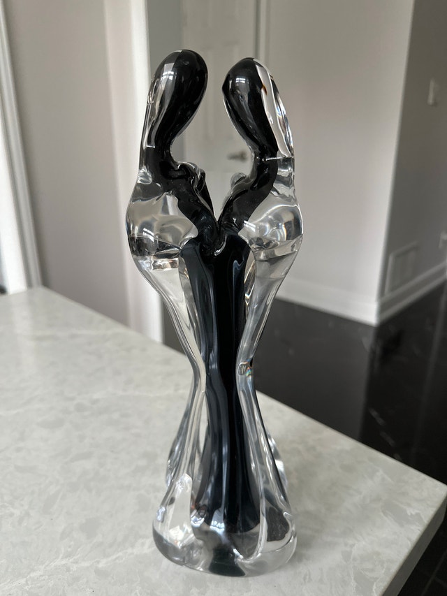 Mouth-blown art glass "Lovers" (Embracing Couple) figurine vase - photo 5