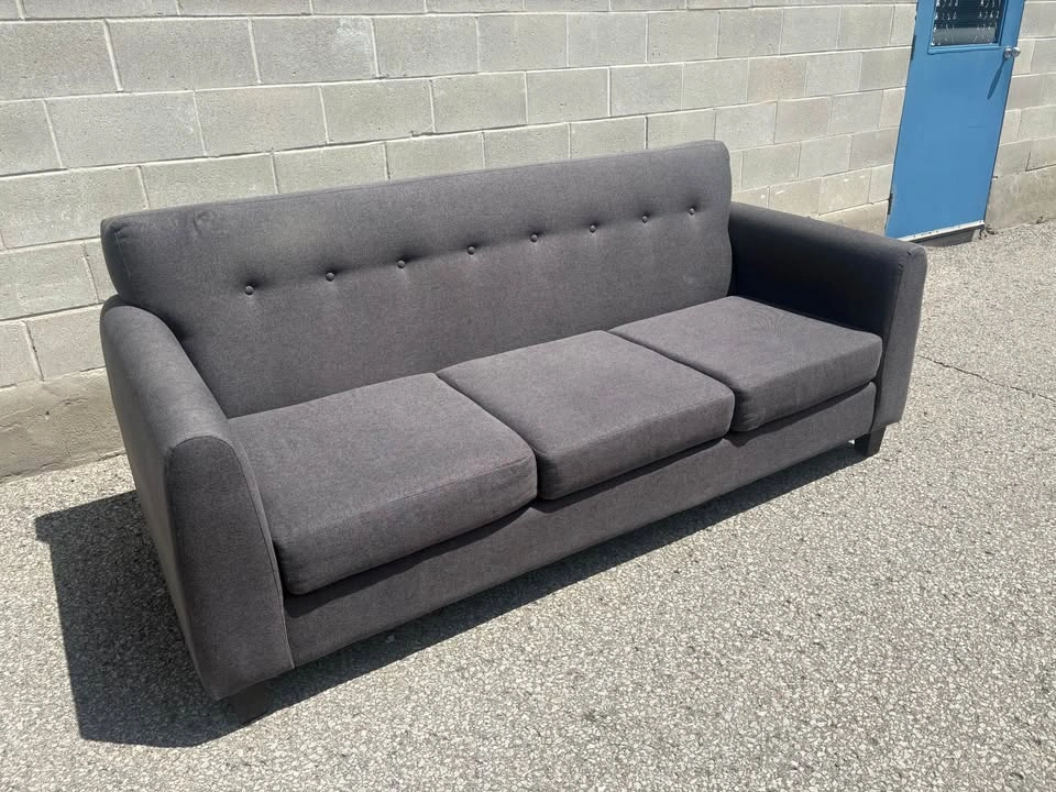 Grey Modern 3 Seater Sofa - Free Delivery - photo 2