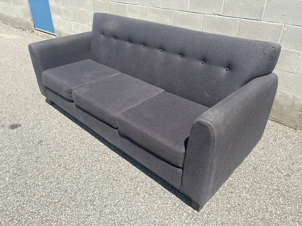 Grey Modern 3 Seater Sofa - Free Delivery - photo 3