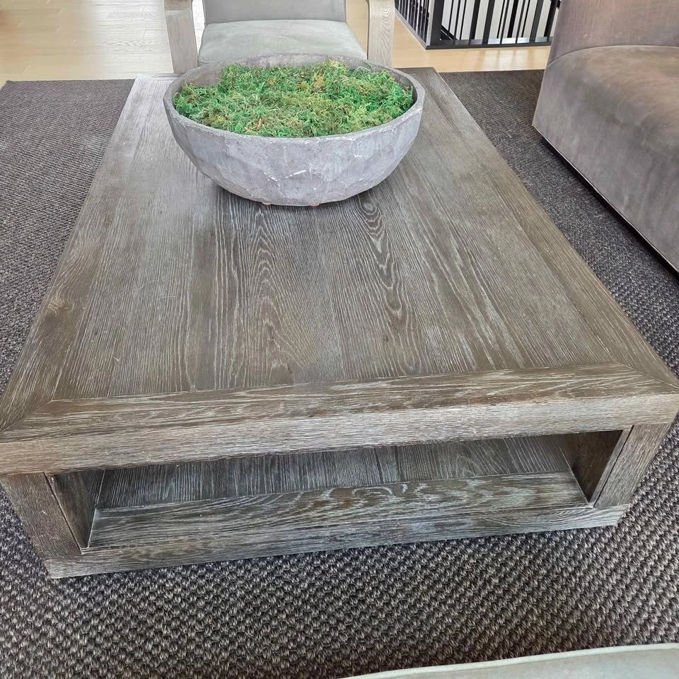Restoration Hardware Grand Framed Coffee Table - Brown Oak - photo 4