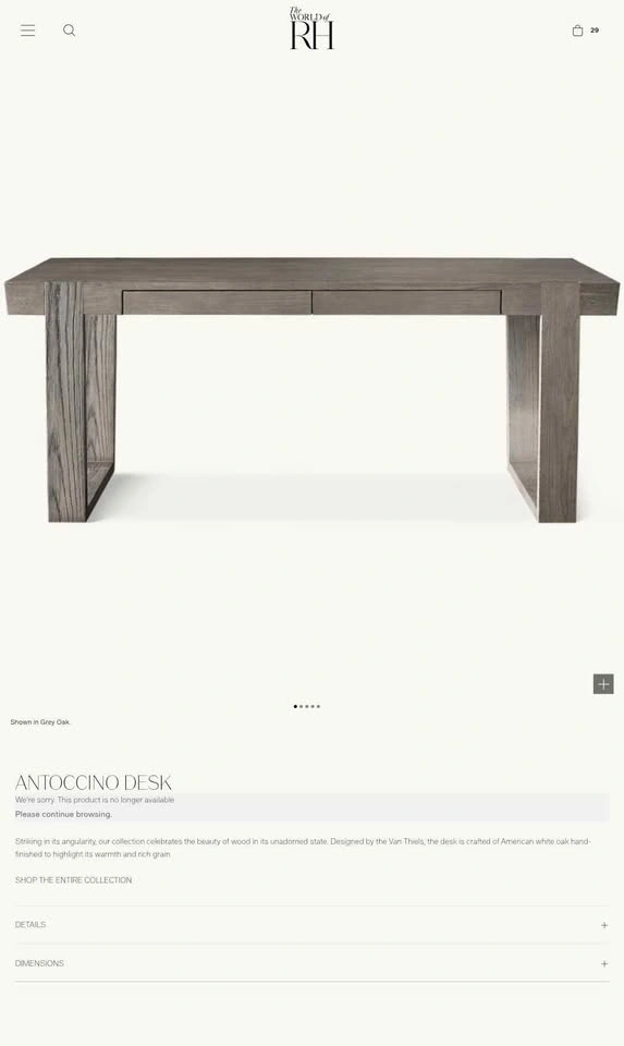 Restoration hardware (RH) Antoccino Desk - photo 2