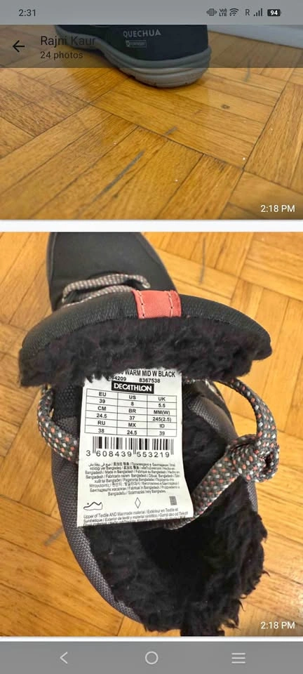 Decathlon winter boots - size 8