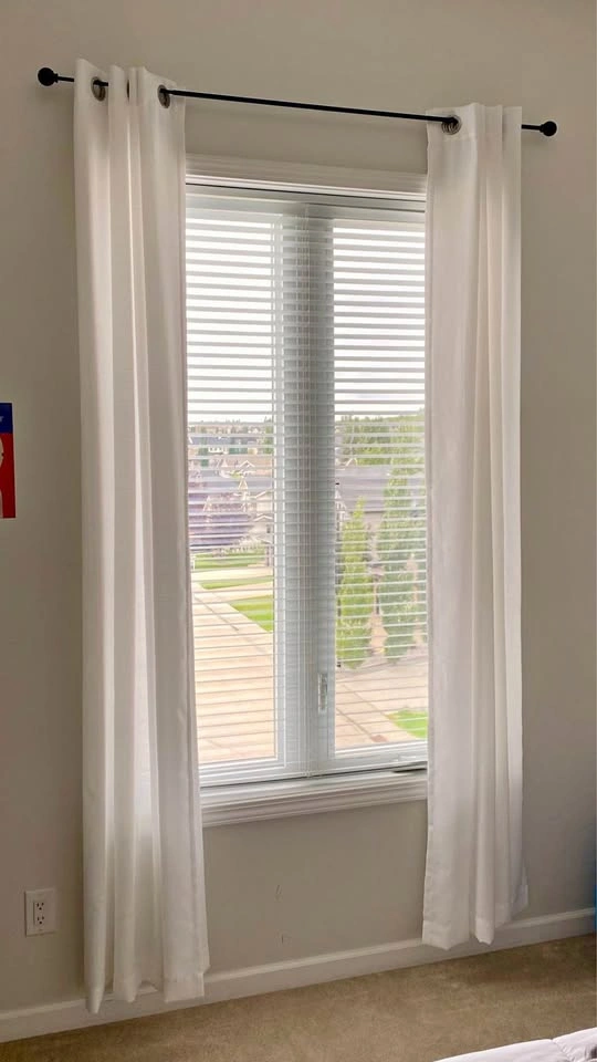White Sheer Grommet Top Curtain Panels - Set of 2