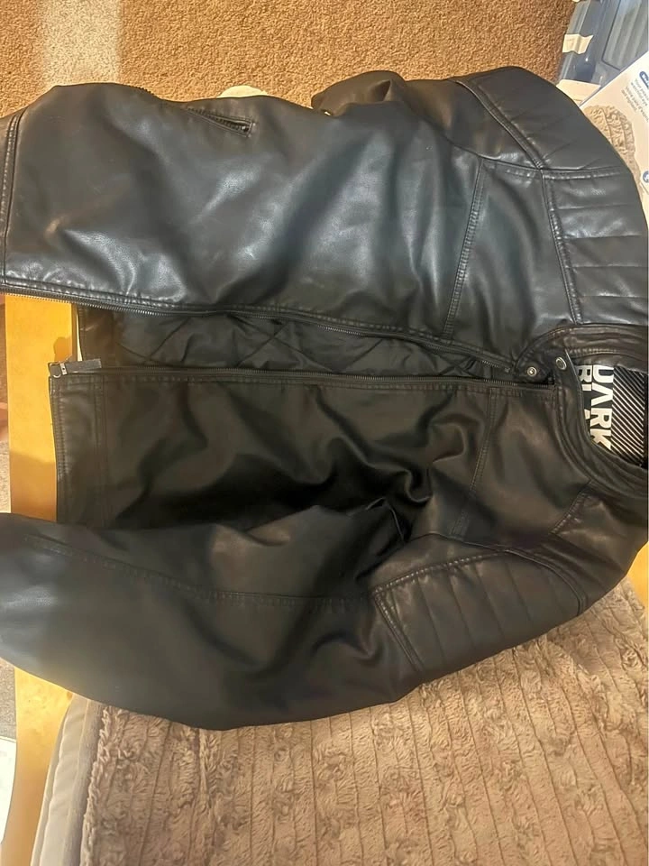 Faux leather men’s large jacket projek raw