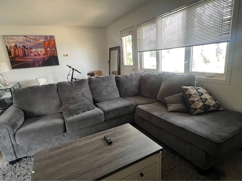 Grey Sectional Sofa with Right-Facing Chaise and Care Kit - photo 3