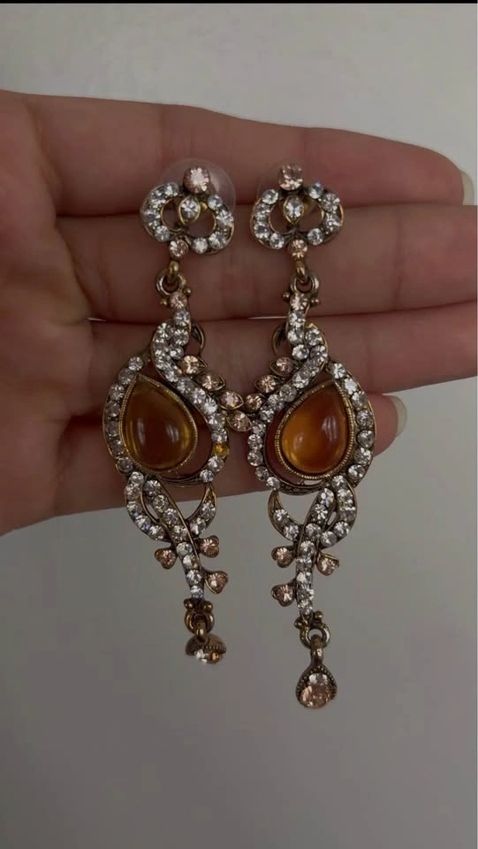 Gold Gem Drop Earrings - photo 3