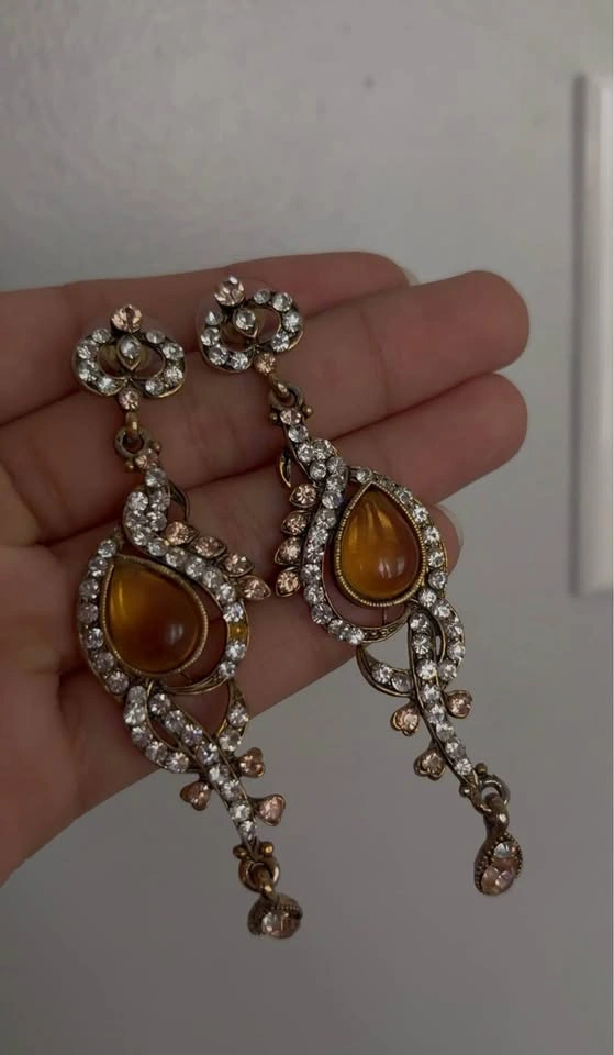 Gold Gem Drop Earrings - photo 4