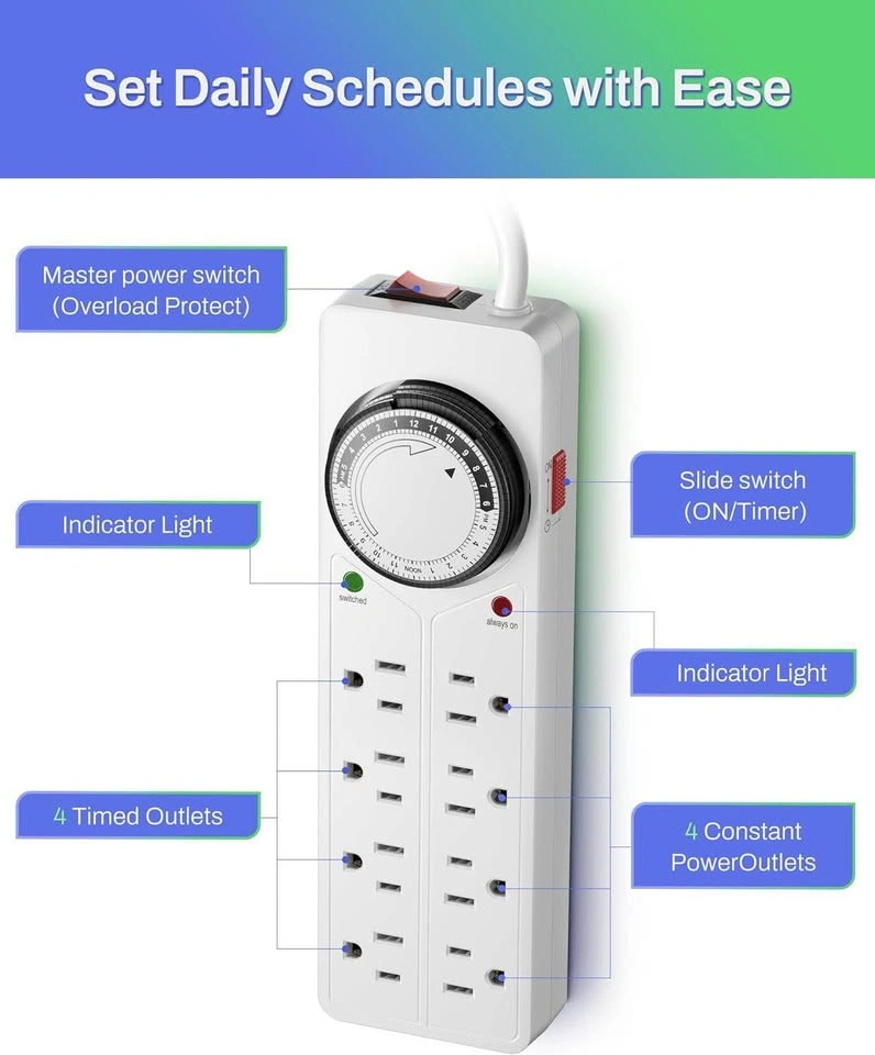 BN-LINK 8-Outlet Surge Protector with Mechanical Timer - photo 3