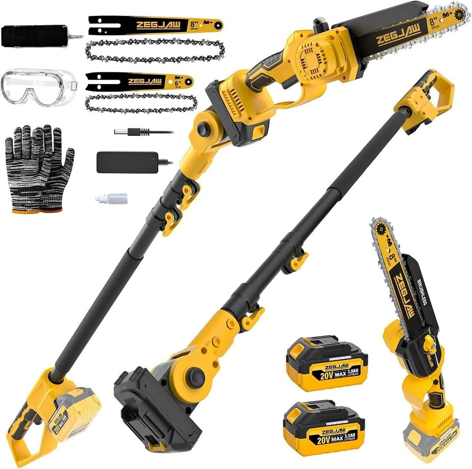 ZEGJAW 4-in-1 Cordless Pole Saw & Mini Chainsaw