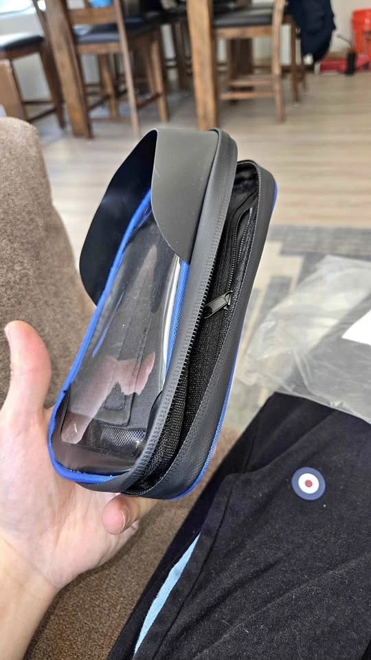 Waterproof Handlebar Phone Bag | Sun Visor | Blue Trim | New