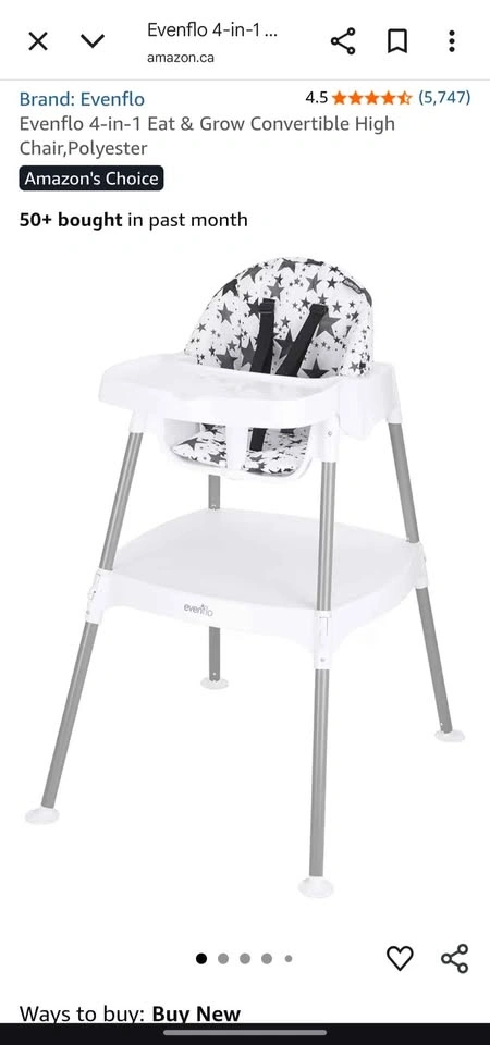 Evenflow 4 in 1 convertible high chair(like new) - photo 2