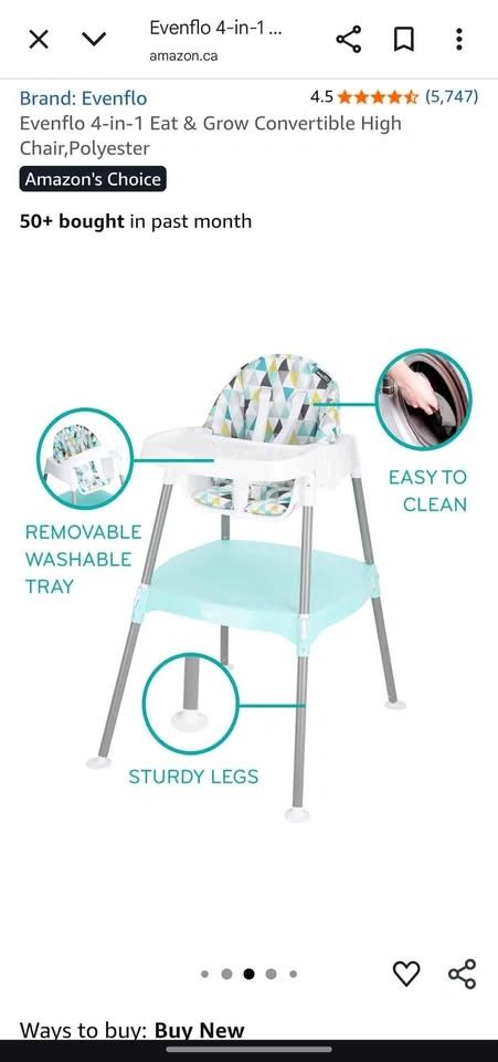 Evenflow 4 in 1 convertible high chair(like new) - photo 3
