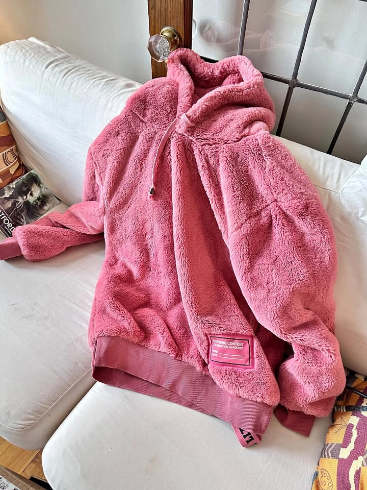 Dusty Pink Teddy Fleece Hoodie