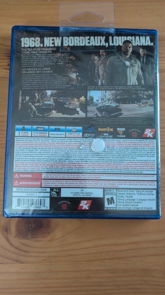 PS4 Mafia III new sealed game - photo 2