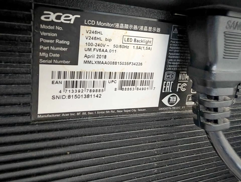 Acer 24" LCD monitor like new
