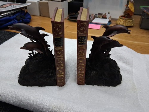 Dolphin Bookends Bronze-finished Brass P8057A SERIES