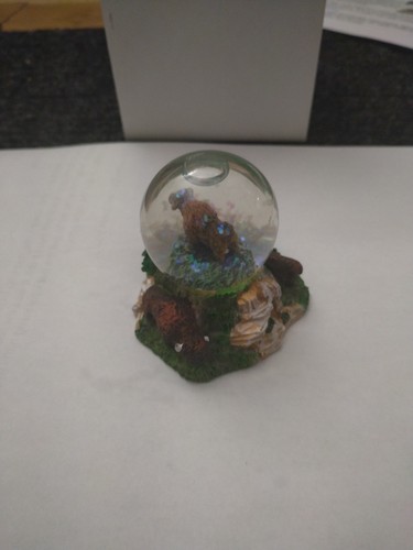 3 Bison Buffalo Snow Globe Figurine Souvenir Wildlife Nature