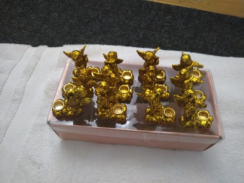 Vintage Gold Toned Cherub And Angel Figurines Candle Holders - photo 3