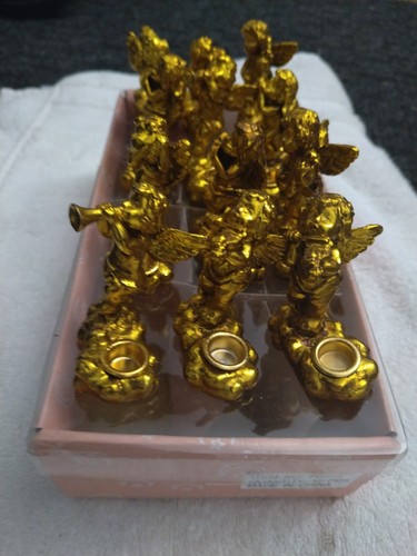 Vintage Gold Toned Cherub And Angel Figurines Candle Holders - photo 5