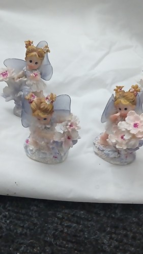 Set of 4 Ganz Fantasy Fairy Figurines with Flowers and Wings