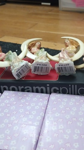 Four Set of Fantasy Fairy Figurines Sitting on Crescent Moons - photo 2