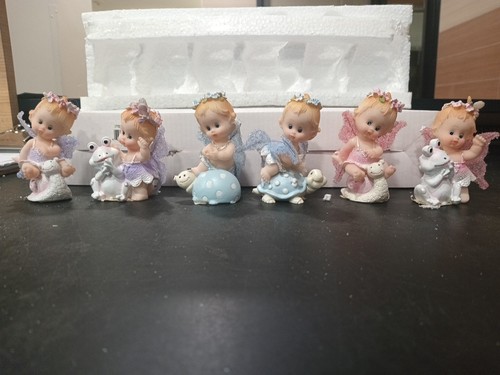 Two Sets Of Miniature Polyresin Baby Fairy Or Baby Angel Figurin - photo 3