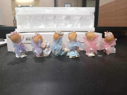 Two Sets Of Miniature Polyresin Baby Fairy Or Baby Angel Figurin - photo 4