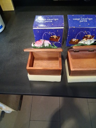 THREE Handcrafted Wooden Trinket Boxes - photo 5