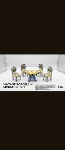 Miniature Porcelain Dollhouse Dining Set Buy Two Get One Free