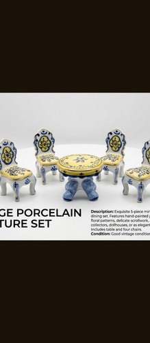 Miniature Porcelain Dollhouse Dining Set Buy Two Get One Free - photo 2