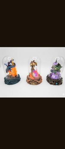 Green Dragon Statue Light up in Glass Dome