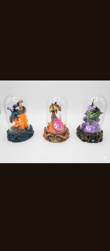 Green Dragon Statue Light up in Glass Dome - photo 3
