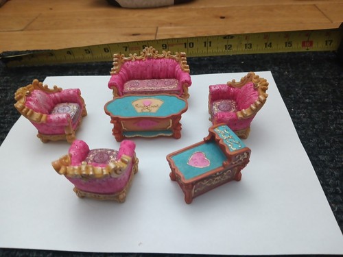 Victorian Dollhouse Living Room Furniture Set Sofa Table Chairs - photo 3
