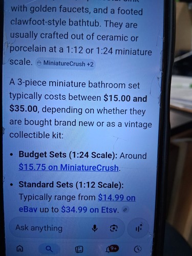 Doll House Miniature Porcelain Bathroom Fixtures - photo 4