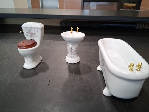Doll House Miniature Porcelain Bathroom Fixtures - photo 5