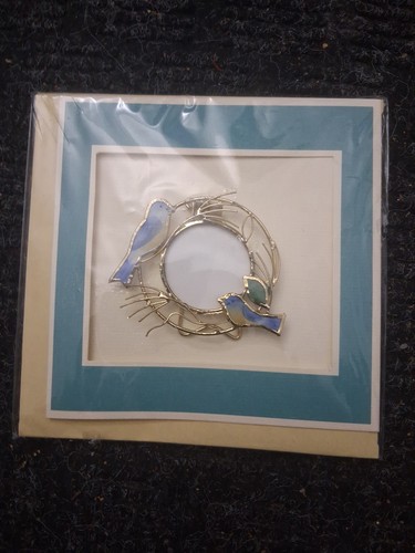 12 Handcrafted Stained Glass Bird Wreath Suncatcher - photo 3