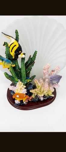 Ocean Scene Table Lamp Multicolor Shell Shade Fish Dolphin