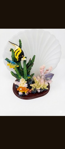 Ocean Scene Table Lamp Multicolor Shell Shade Fish Dolphin - photo 3